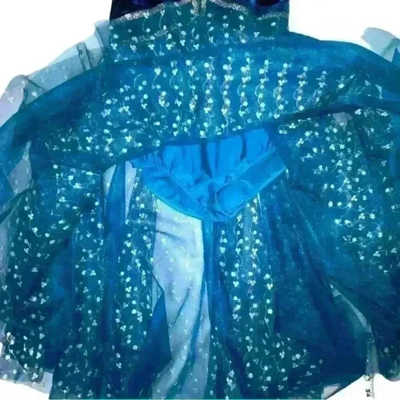 Dance Lyrical Jazz Tap costume Large Child Dark Teal By Revolution - Picture 5 of 6